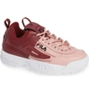 Fila Disruptor Ii Premium Sneaker In Pink Shadow/ Red/ White