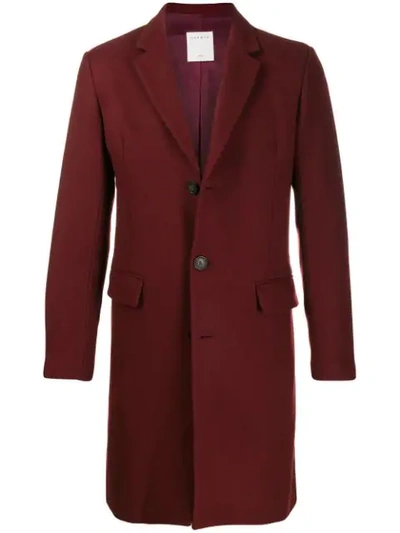 Sandro Single-breasted Coat In Red