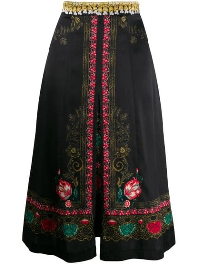 Etro Floral Print Skirt In Black