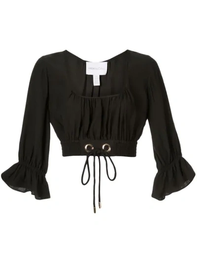 Alice Mccall Gathered Cropped Blouse In Black