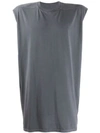 Rick Owens Drkshdw Sleeveless Oversized Top In Grey