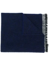 Zanone Herringbone Scarf In Blue