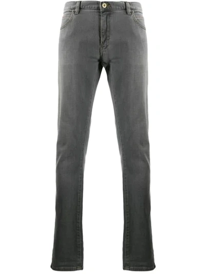 Emporio Armani Contrast Stitching Jeans In Grey