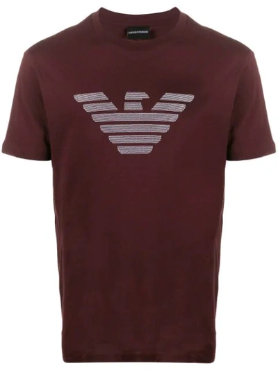 Emporio Armani Printed Logo T-shirt In Red