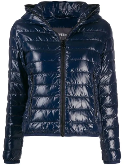 Duvetica Short Padded Jacket In Blue