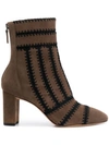 Alexandre Birman Knitted Detail Boots In Brown