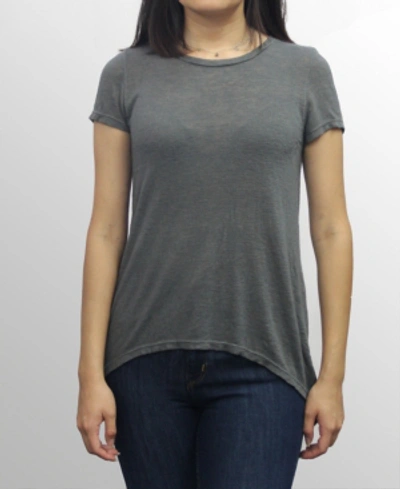 Coin 1804 Womens Slub Jersey Scoop Neck Swing T-shirt In Charcoal
