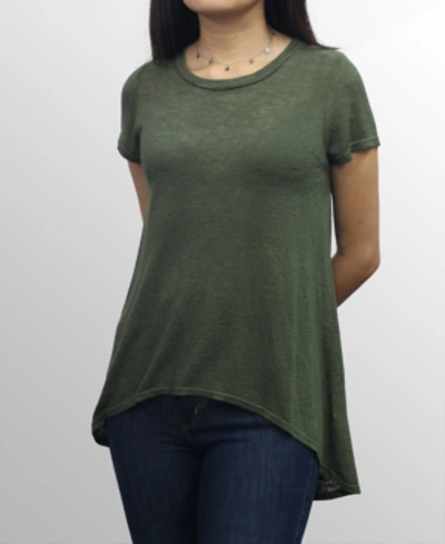 Coin 1804 Womens Slub Jersey Scoop Neck Swing T-shirt In Olive