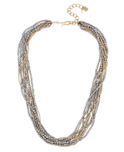 Robert Lee Morris Soho Mixed Pearl & Chain Layered Necklace In Gold