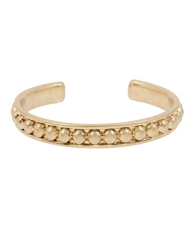 Robert Lee Morris Soho Bead Textured Skinny Cuff Bracelet In Gold