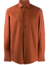 Ermenegildo Zegna Spread Collar Shirt In Orange