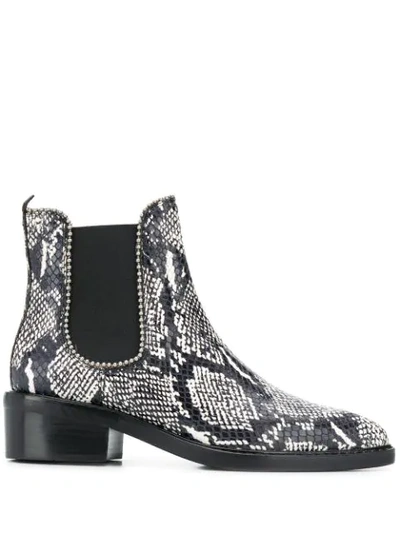 Coach Bowery Ball-trim Snakeskin-embossed Leather Chelsea Boots In Natural