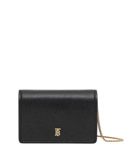Burberry Jessie Crossbody Wallet With Tb Monogram In Black