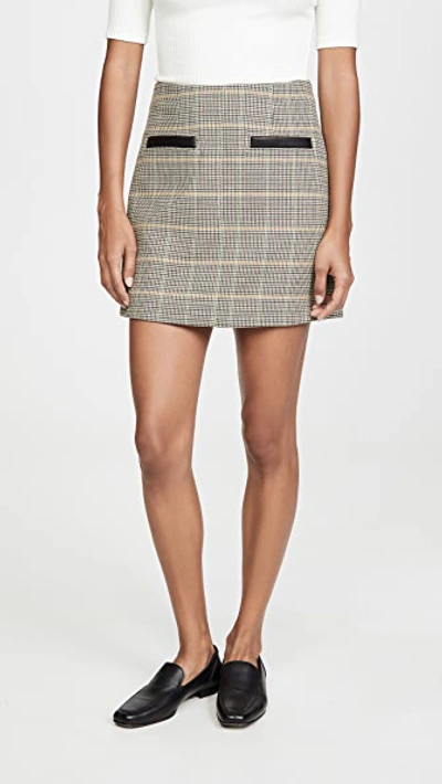A.l.c Reynolds Checked Mini Skirt In Green/ Cream/ Yellow