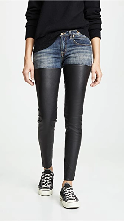 R13 Leather Chap Jeans In Bedford