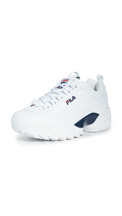 Fila Disruptor Ii Lab Sneakers In White/navy/red