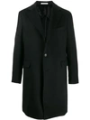 Boglioli Single-breasted Wool Coat In Black