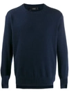 Maison Flaneur Long-sleeve Fitted Sweater In Blue