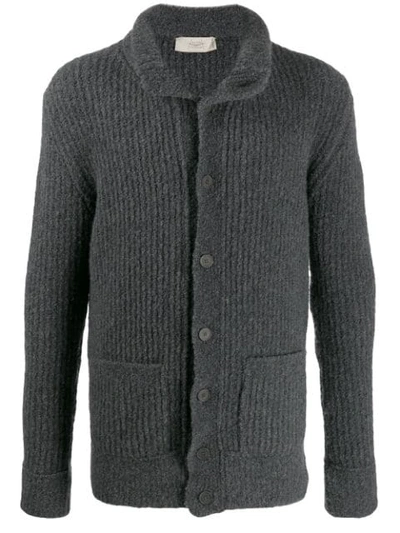 Maison Flaneur Slim-fit Knitted Cardigan In Grey