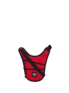 Msgm Logo Patch Crossbody Bag In Red