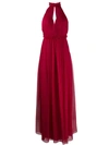 Alberta Ferretti Halterneck Long Dress In Red