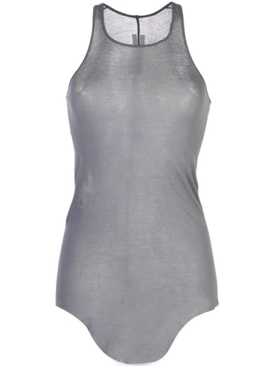 Rick Owens Asymmetric Tank Top In Grey