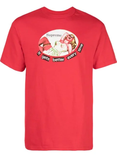 Supreme It Gets Better Every Time Tee In Red