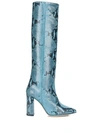 Paris Texas Snakeskin Effect Boots In Blue