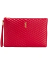 Saint Laurent Monogram Clutch In Red