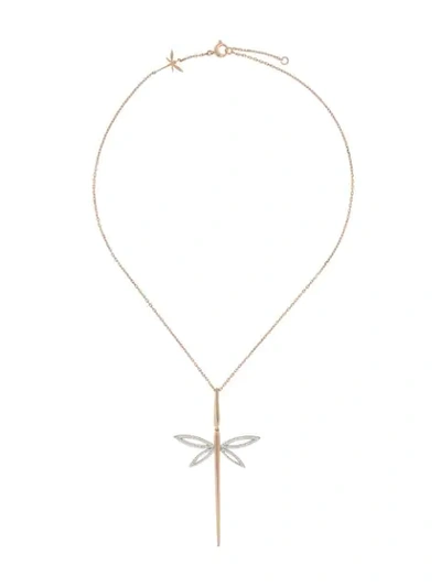 Anapsara 18kt Yellow Gold Dragonfly Diamond Necklace