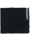 Zanone Herringbone Scarf In Black