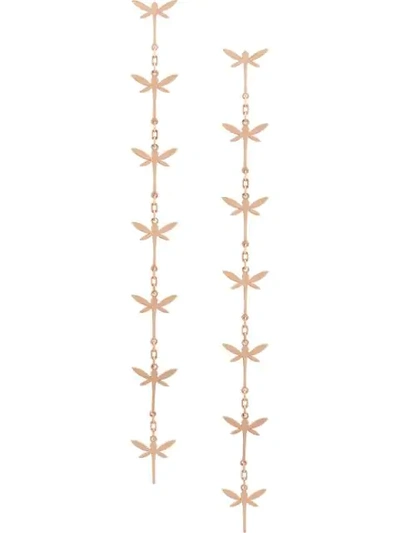 Anapsara 18kt Rose Gold Dragonfly Drop Earring