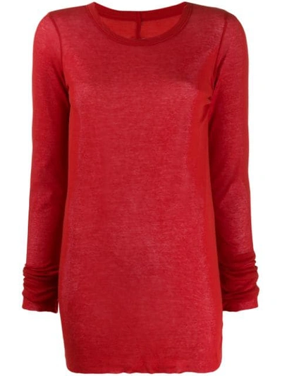 Rick Owens Sheer T-shirt In Red