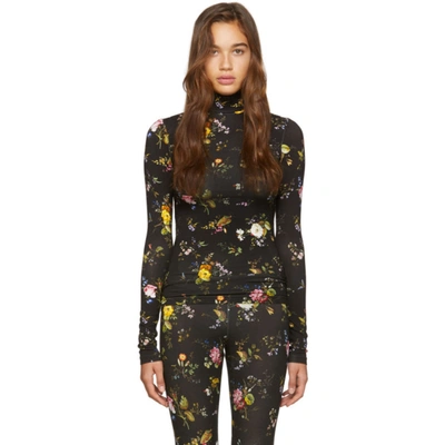 R13 Floral-print Stretch-jersey Turtleneck Top In Multi