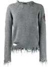 Etro Distressed Jumper In Grey