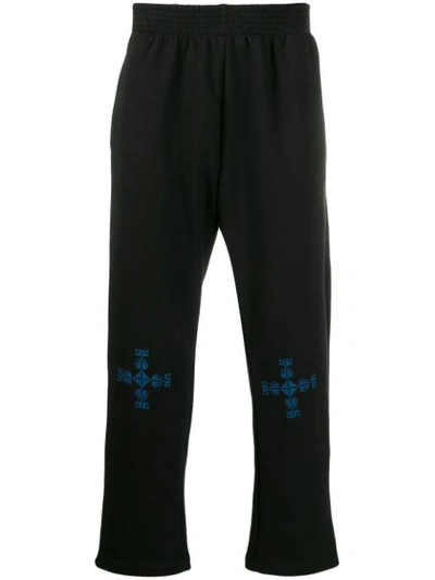 Adish Embroidered Track Trousers In Black