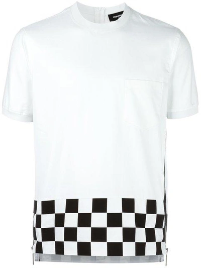 Dsquared2 Checkered Side Zip T-shirt