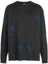 John Elliott Double-dye Print Sweatshirt In Indigo/black