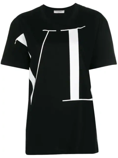 Valentino Vltn Longline T-shirt In Black