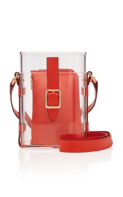 Officina Del Poggio Mini Safari Acrylic And Leather Shoulder Bag In Red