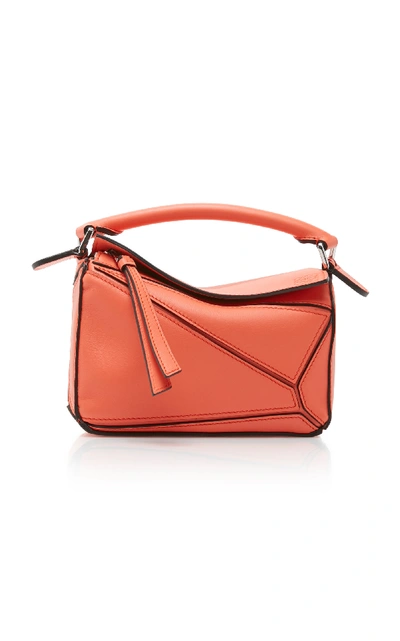 Loewe Puzzle Mini Leather Shoulder Bag In Orange