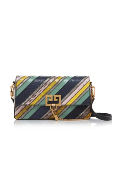 Givenchy Paneled Snake And Leather Shoulder Bag In Multi