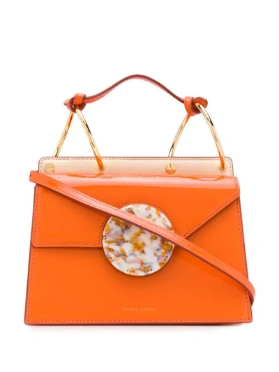 Danse Lente Phoebe Bis Patent Leather Shoulder Bag In Tangerine