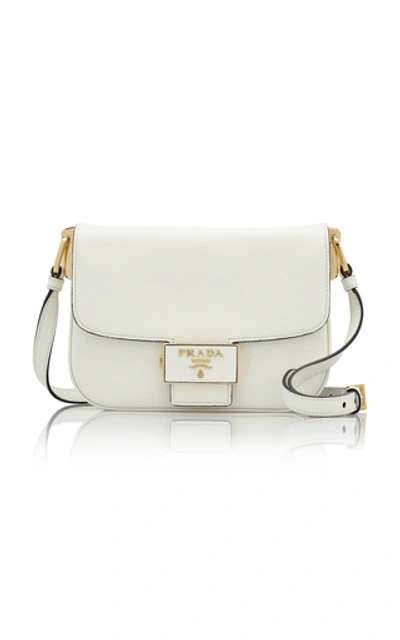 Prada Saffiano Lux Textured-leather Shoulder Bag In White