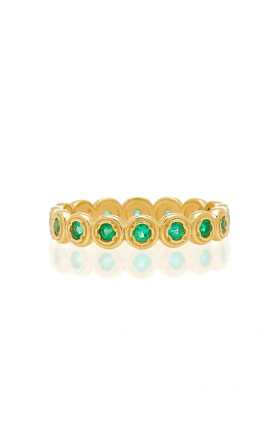 Octavia Elizabeth Women's Nesting Gem Emerald And 18k Gold Eternity Ring In Green