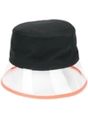 Prada Appliquéd Shell And Pvc Bucket Hat In Black