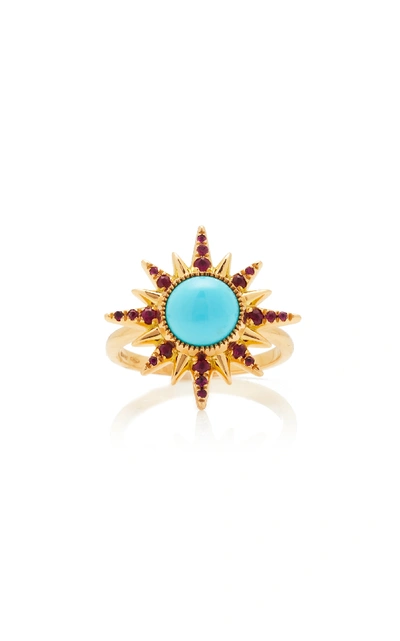 Jenny Dee Electra Maxima Turquoise Ring In Blue