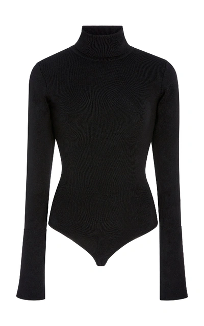 Khaite Cate Wool-blend Bodysuit In Black