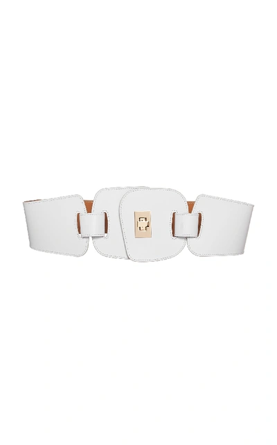 Maison Vaincourt Leather Waist Belt In White