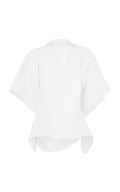 Maticevski Ethereal Asymmetric Crepe De Chine Top In White